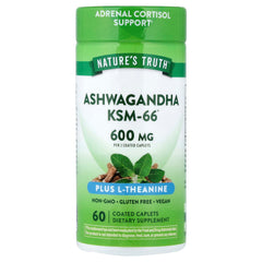 Natures Truth KSM-66 Ashwagandha Plus L-Theanine 60 Tablets