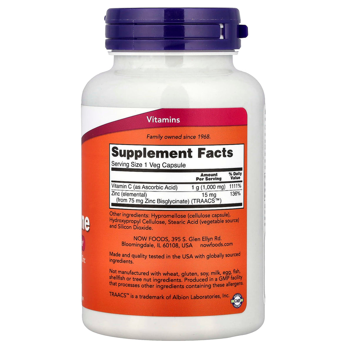 NOW C-1000 Zinc Immune 90 Capsules