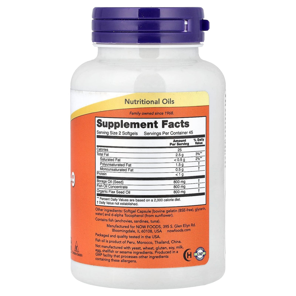 NOW Super Omega 3-6-9 Fish Oil 90 Softgels