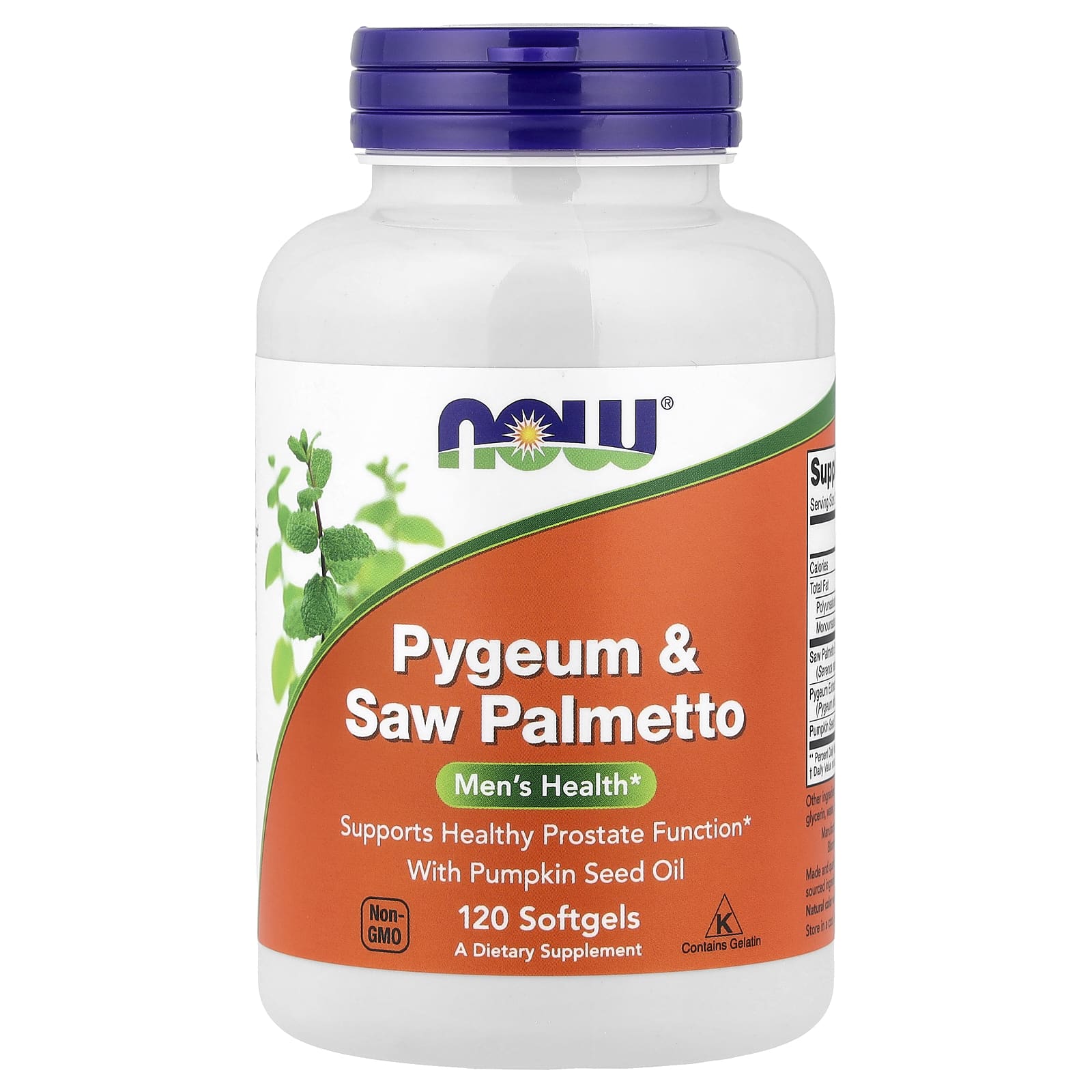 NOW Pygeum & Saw Palmetto With Pumpkin Seed Oil 120 Softgels