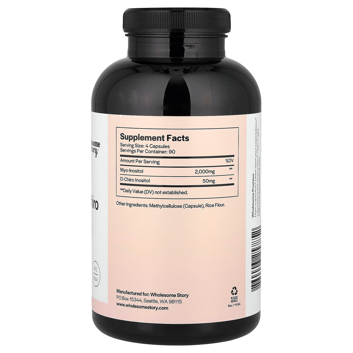 Wholesome Story Myo & D-Chiro Inositol 360 Capsules