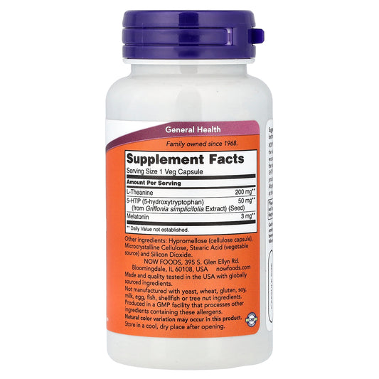 NOW Foods Sleep Regimen 3 في 1، 90 كبسولة نباتية — صورة 2