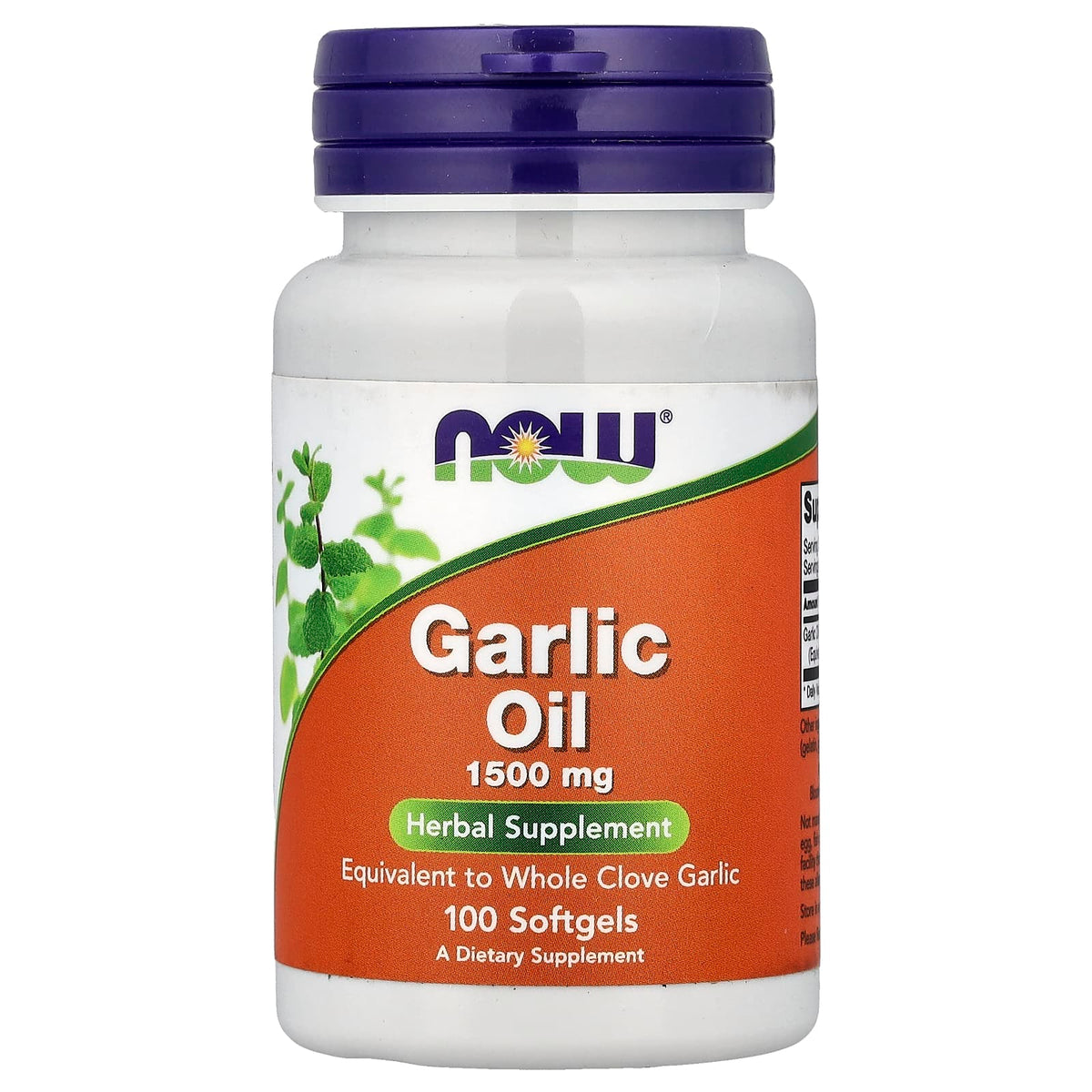 NOW Garlic Oil 1500 mg 100 Softgels