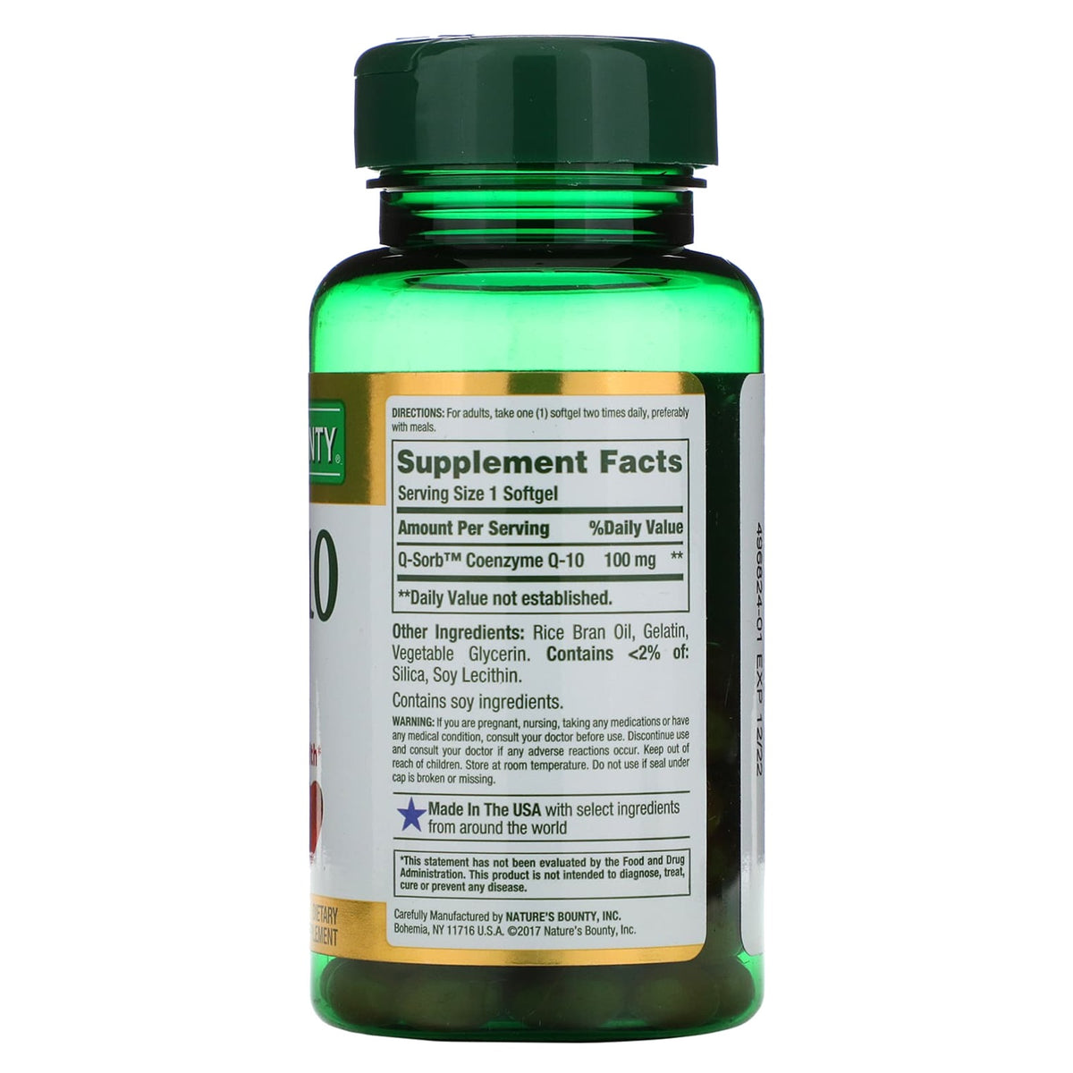Natures Bounty Co Q-10 100 mg 75 Softgels