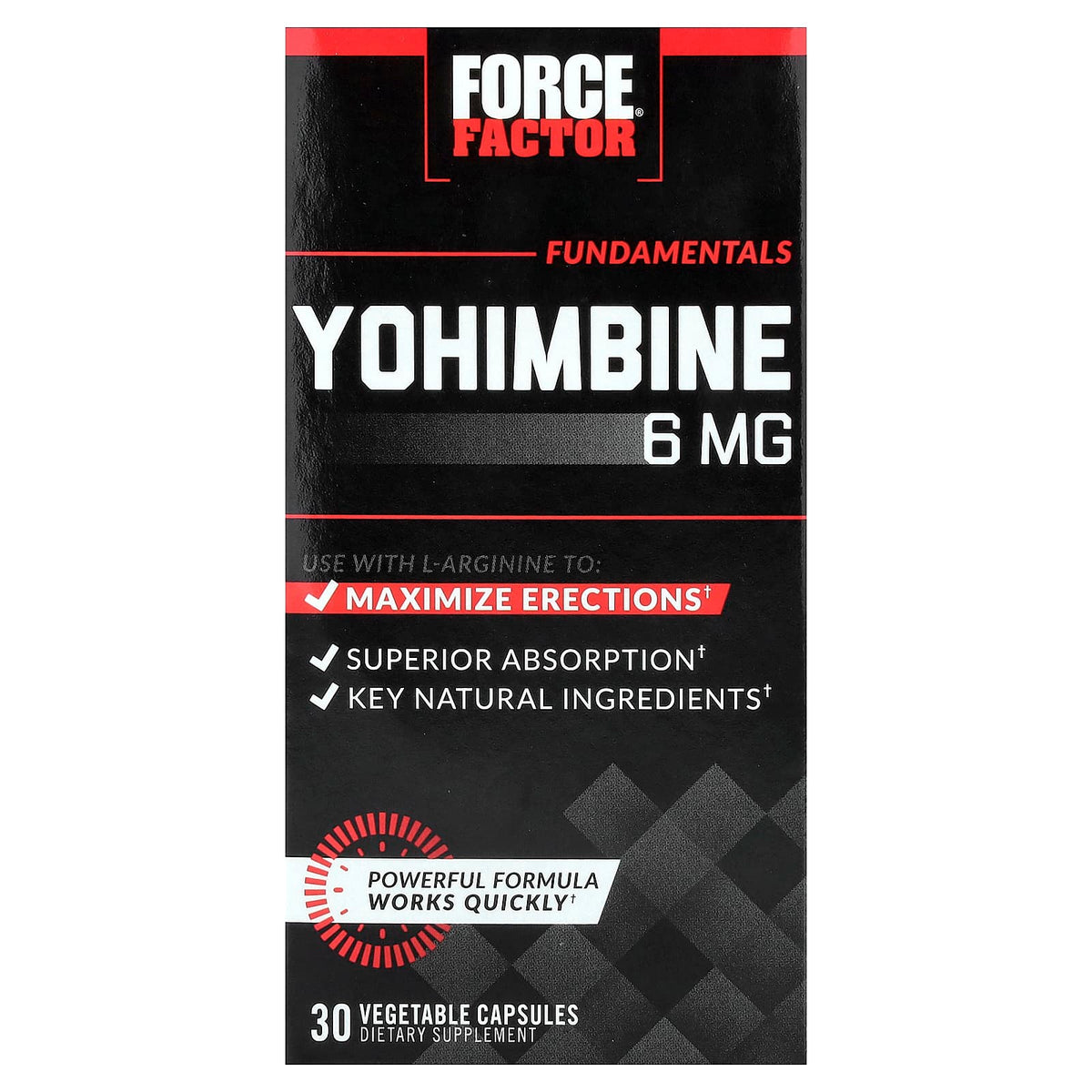 Force Factor Yohimbine 6 mg 30 Capsules