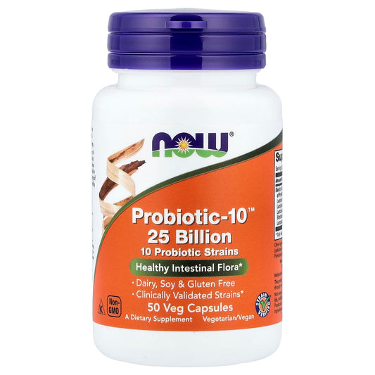 NOW Foods Probiotic-10 25 Billion 50 Veg Capsules — NOW Foods — صورة 1