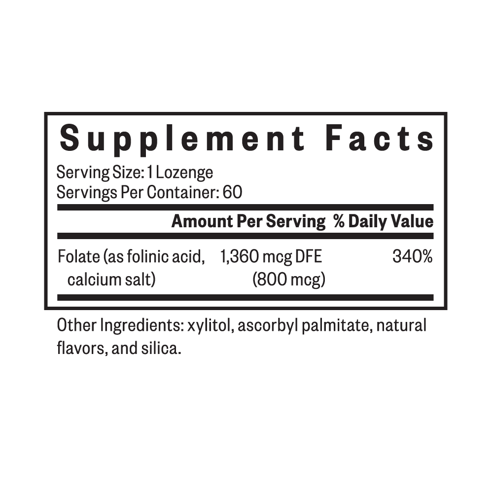 Seeking Health Folinic Acid 800 mcg 60 Lozenges