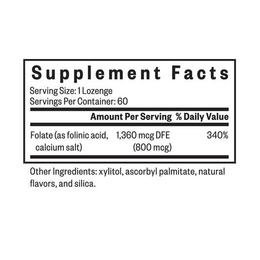 Seeking Health Folinic Acid 800 mcg 60 Lozenges
