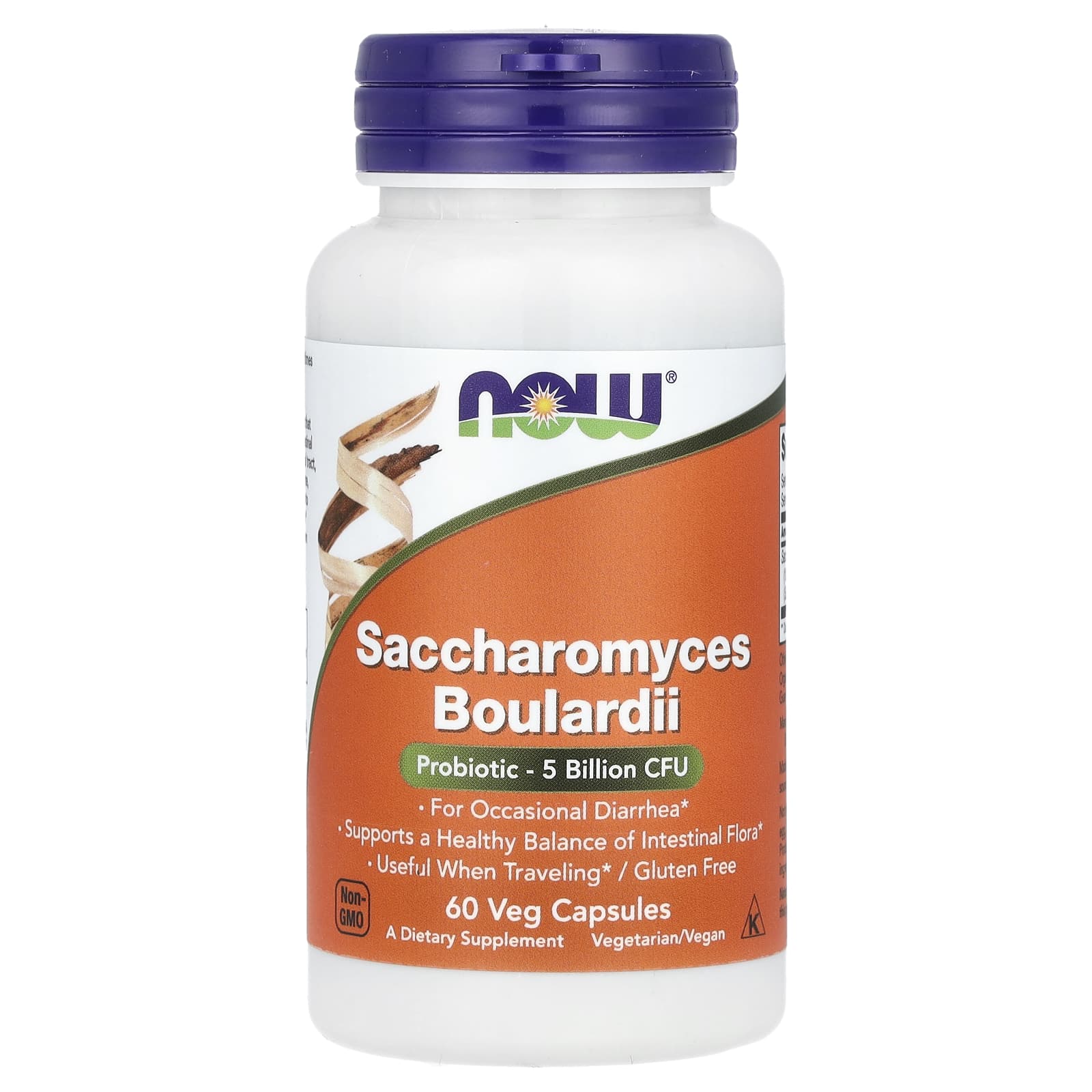 NOW Saccharomyces Boulardii 5 Billion CFU 60 Capsules