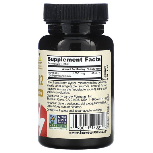 Jarrow Formulas Methyl B-12 1000 mcg 100 Chewable Tablets
