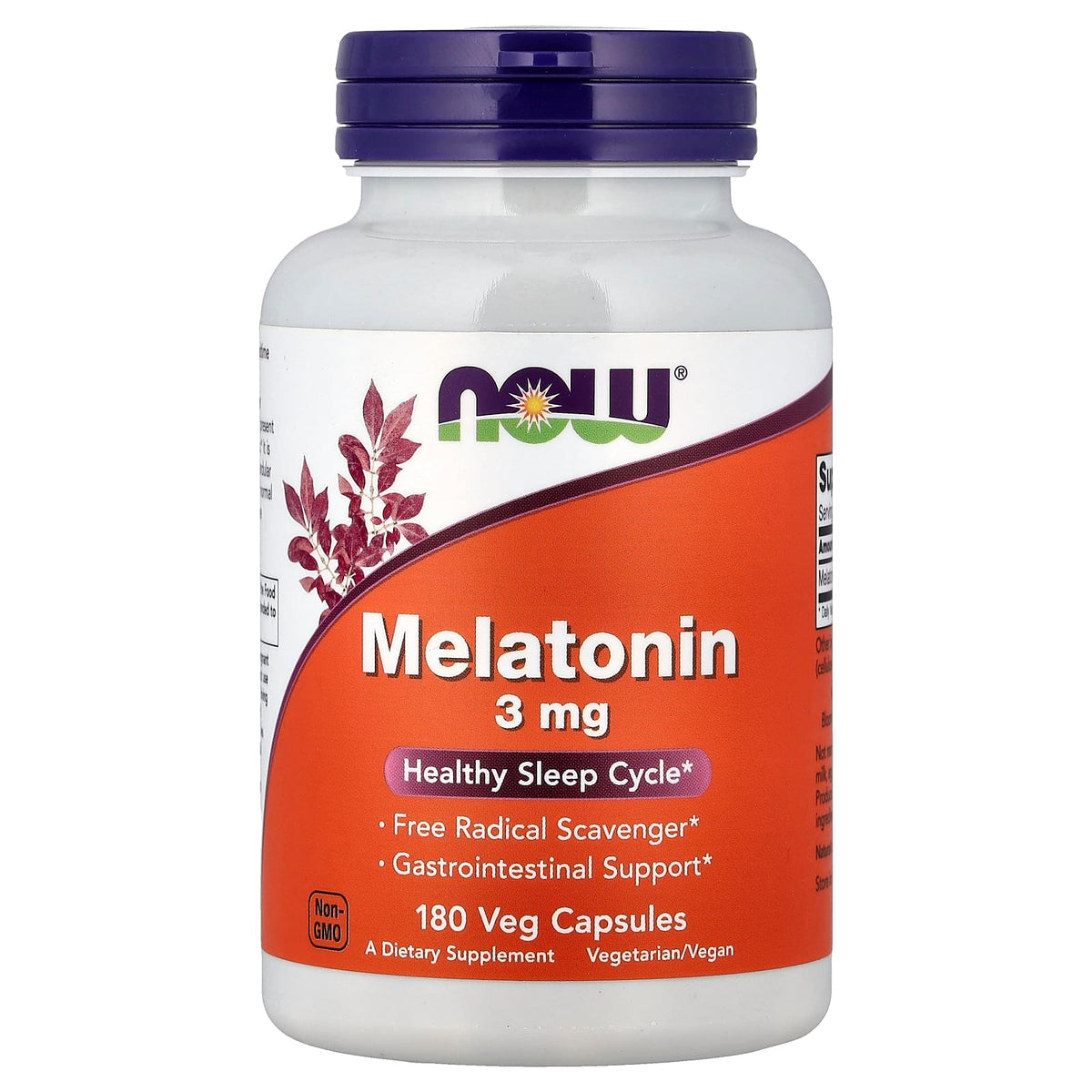 NOW Melatonin 3 mg 180 Capsules