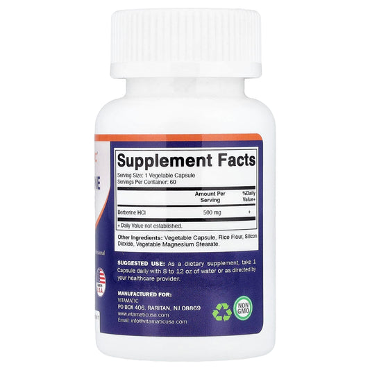 Vitamatic Berberine 500 mg 60 Capsules