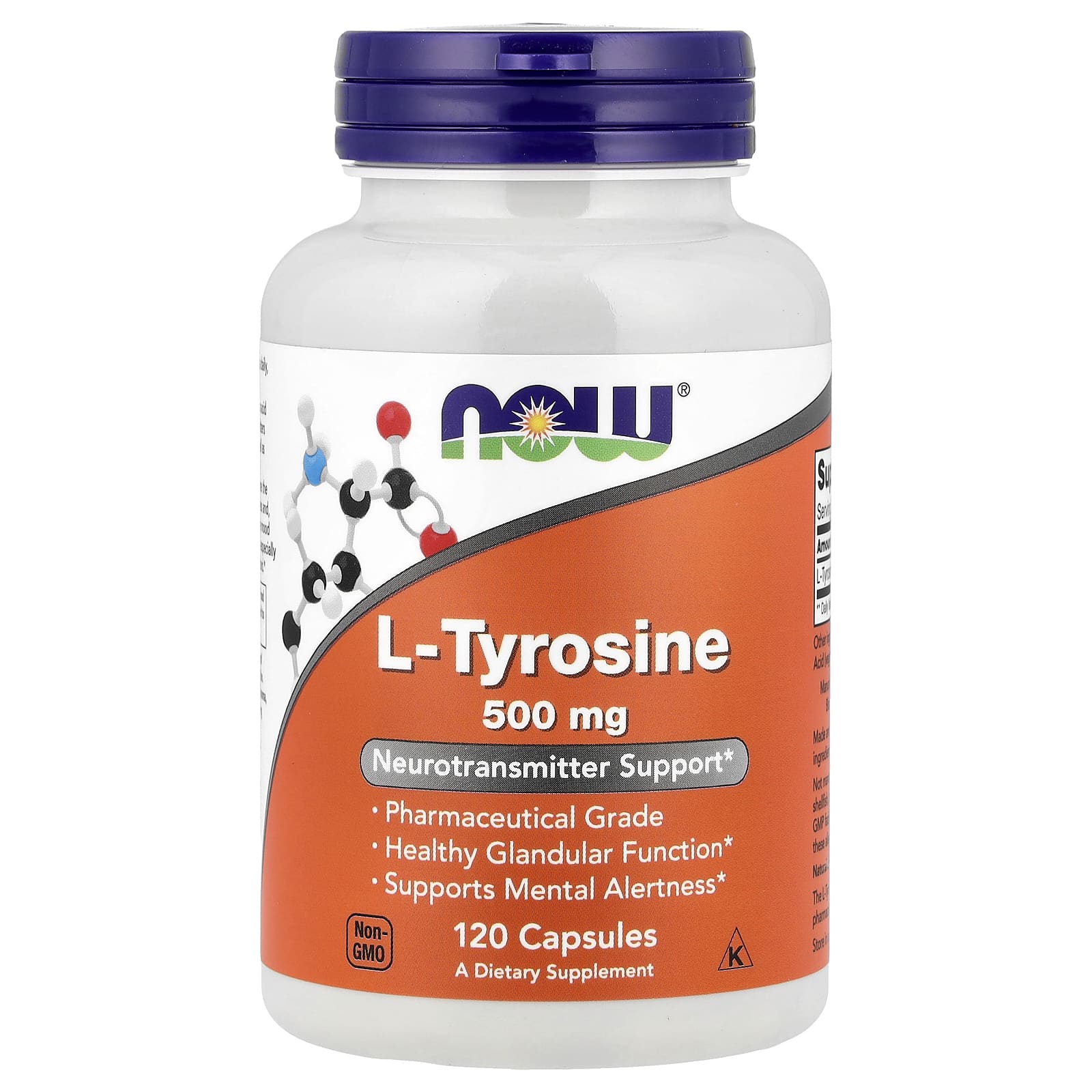 NOW L-Tyrosine 500 mg 120 Capsules