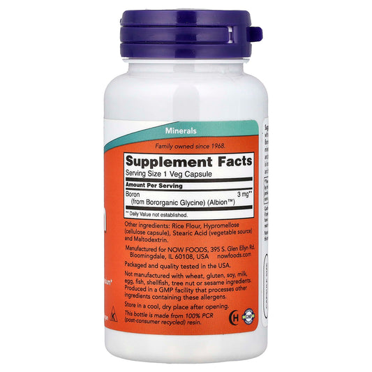 NOW Boron 3 mg 100 Capsules