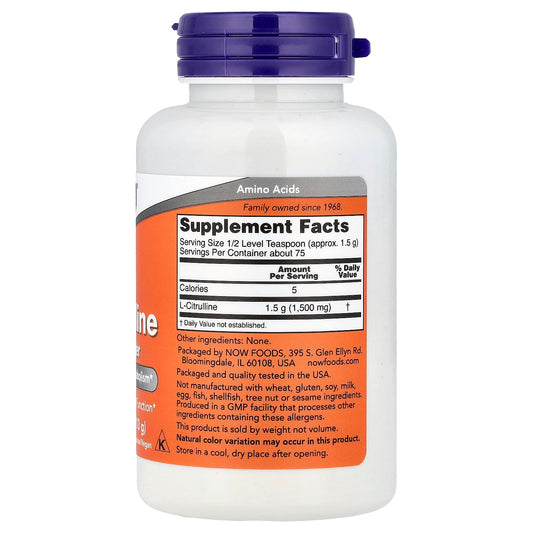 NOW L-Citrulline Pure Powder 113 g