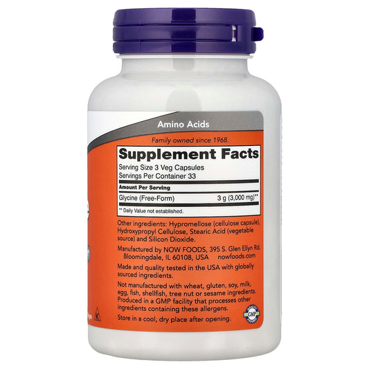 NOW Glycine 1000 mg 100 Capsules