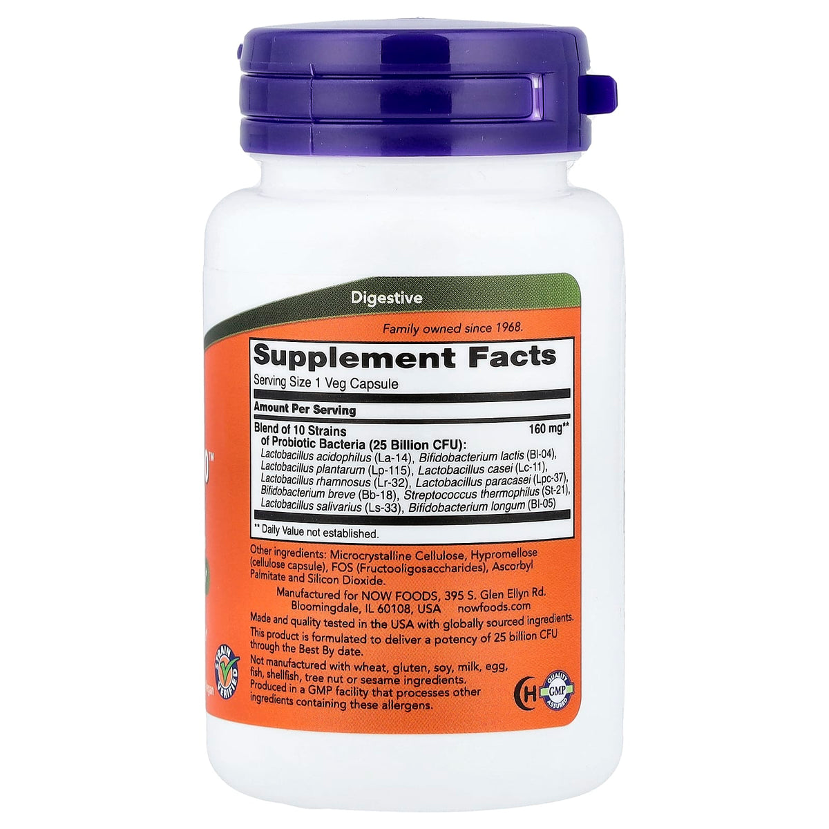 NOW Foods Probiotic-10 25 Billion 50 Veg Capsules — NOW Foods — صورة 2