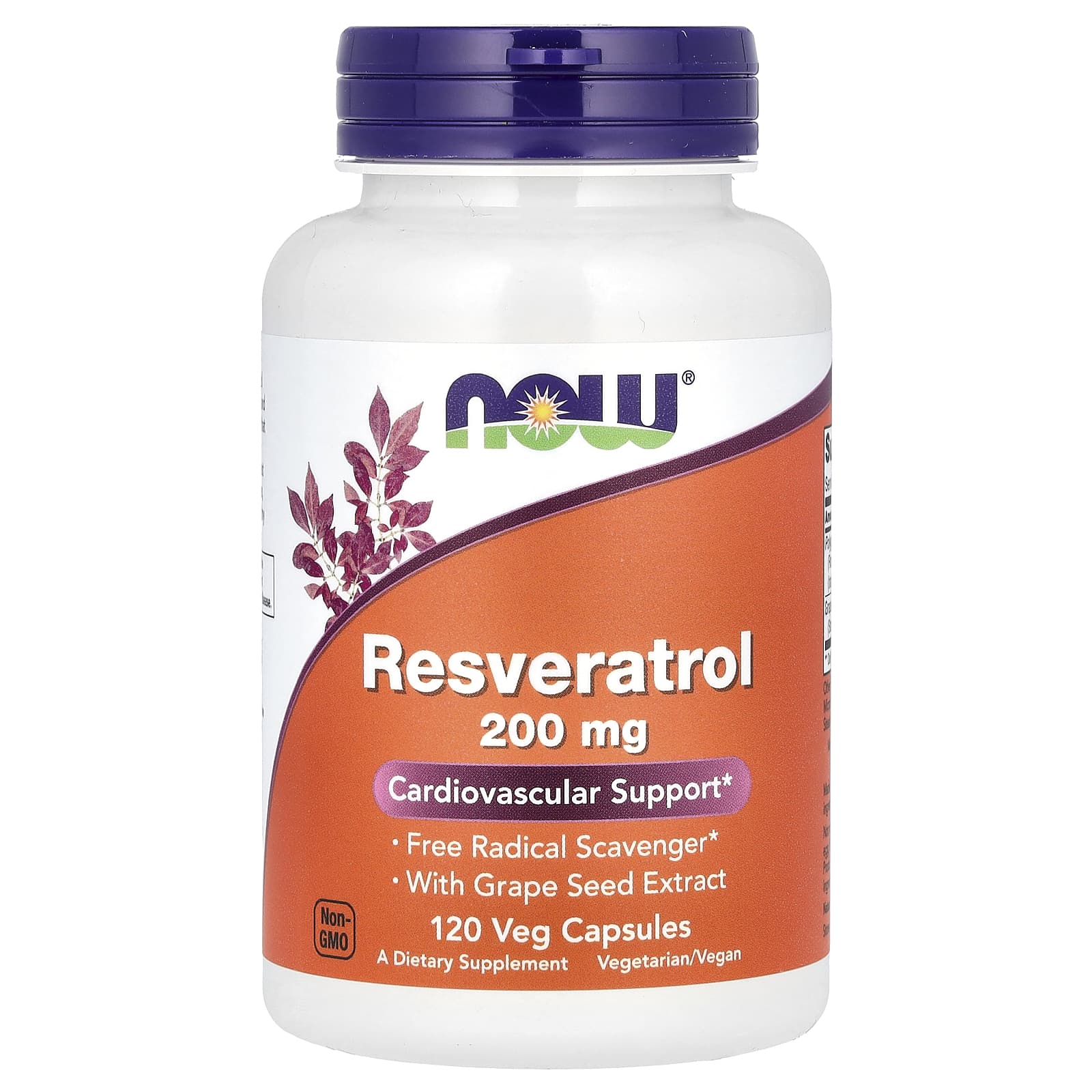 NOW Resveratrol 200 mg 120 Capsules