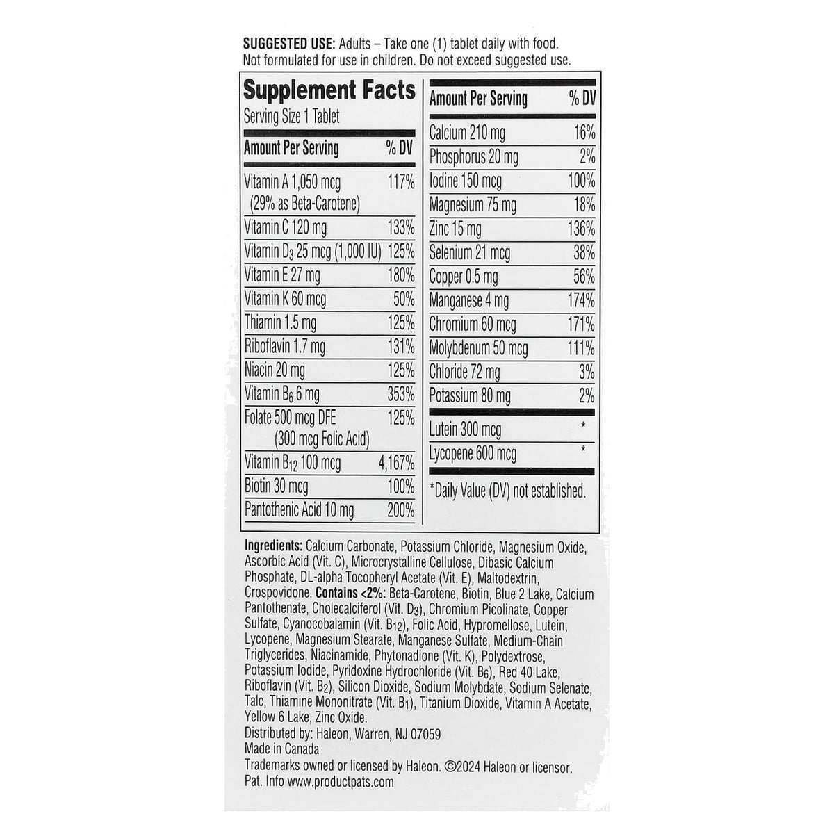 Centrum Silver Men 50+ Multivitamin 100 Tablets