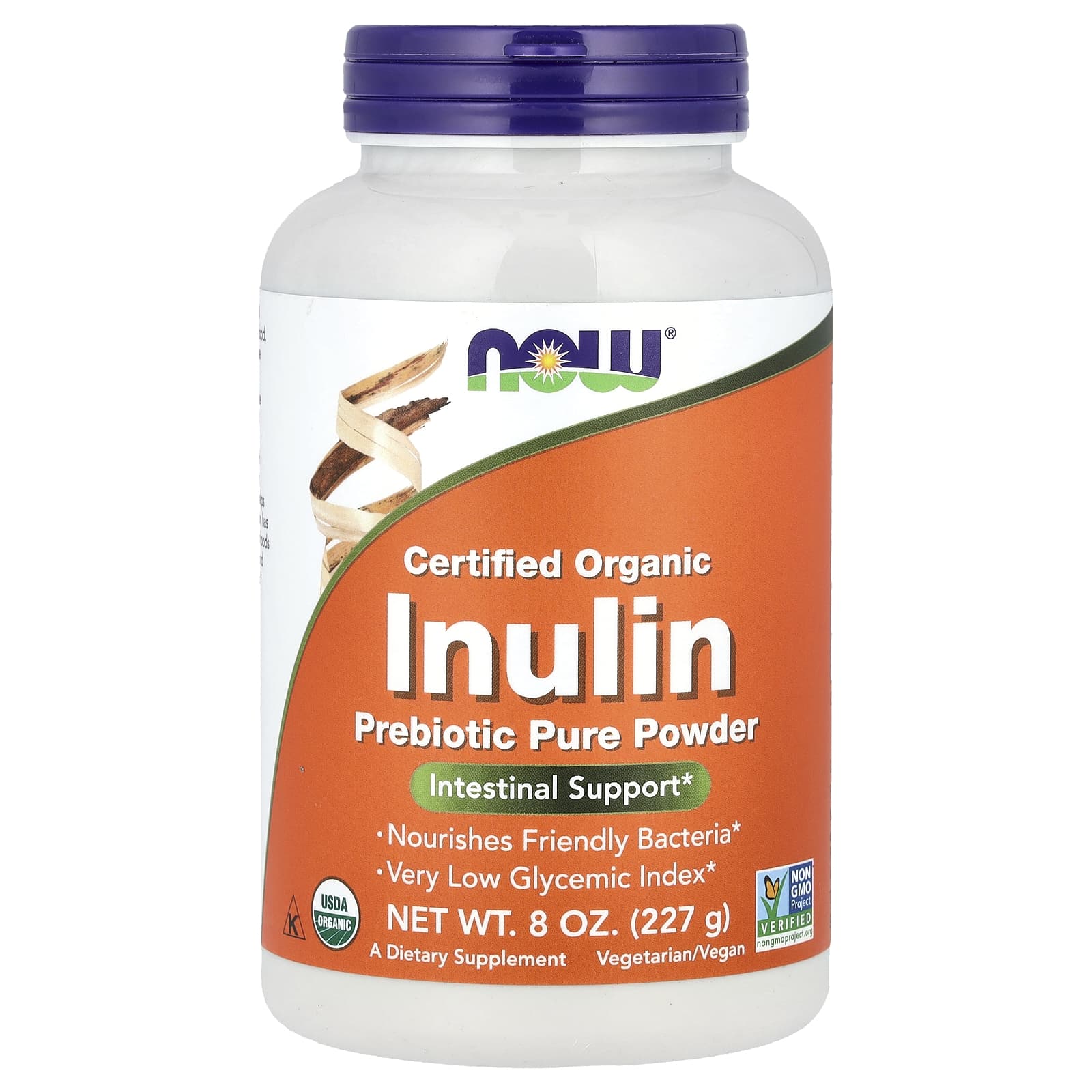 NOW Certified Organic Inulin Prebiotic Pure Powder 227 g