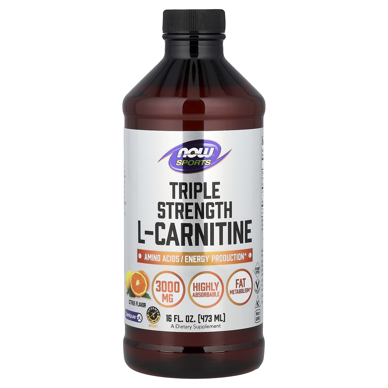 NOW Sports L-Carnitine Triple Strength 473 ml
