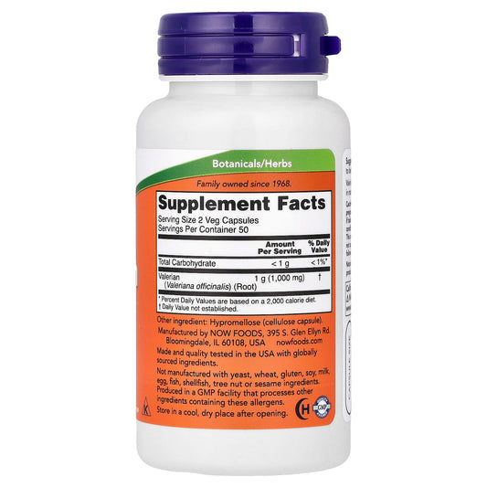 NOW Valerian Root 500 mg 100 Capsules