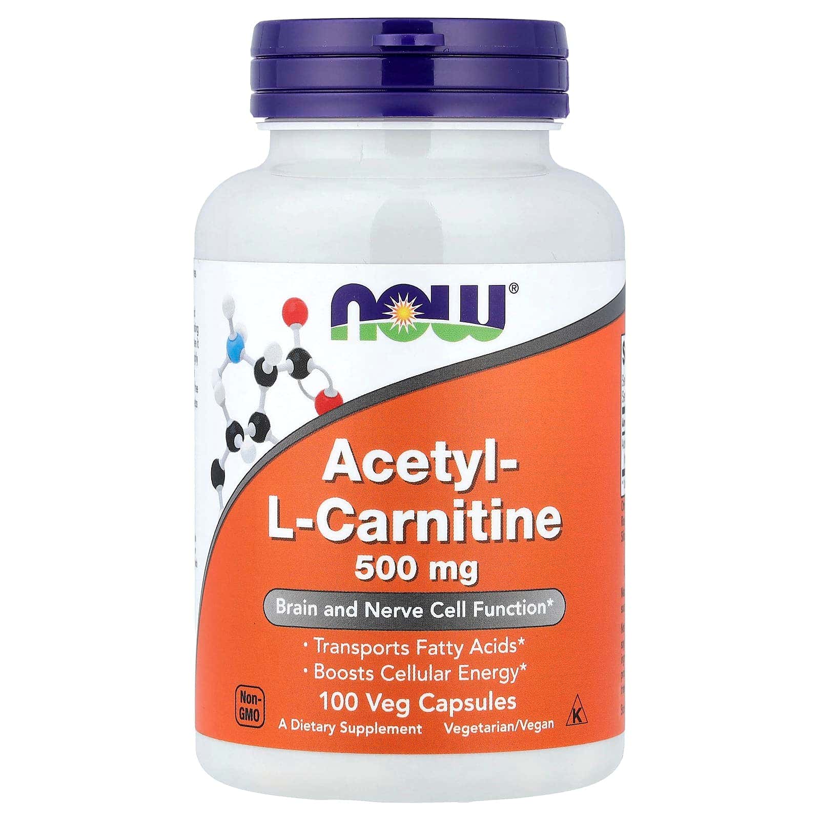 NOW Acetyl-L-Carnitine 500 mg 100 Capsules