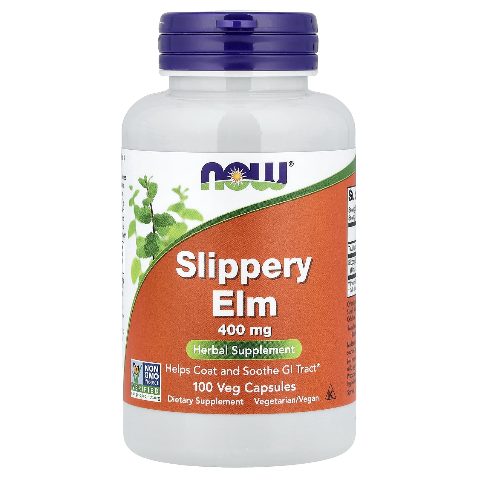 NOW Slippery Elm 400 mg 100 Capsules