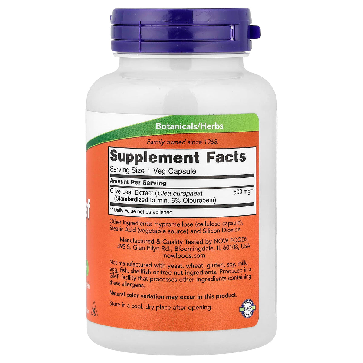 NOW Olive Leaf Extract 500 mg 120 Capsules