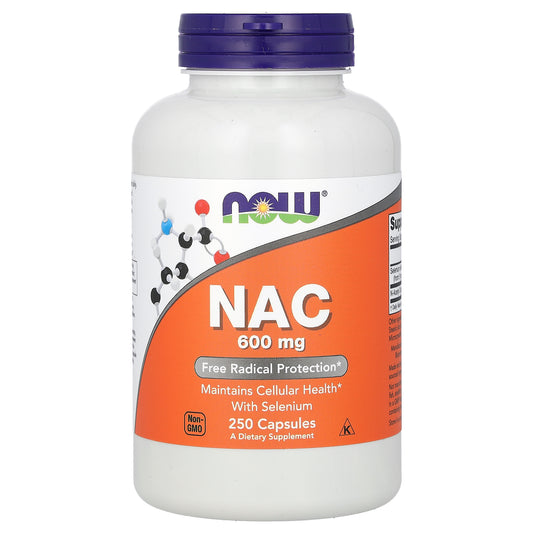 NOW Foods NAC ‏600 ملجم، 250 كبسولة نباتية