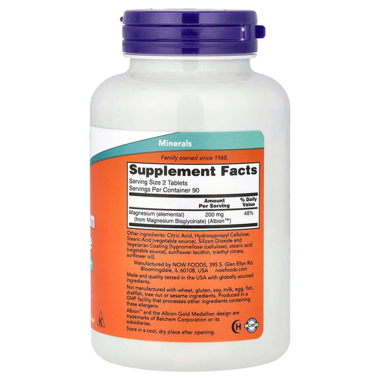 NOW Magnesium Glycinate 100 mg 180 Tablets