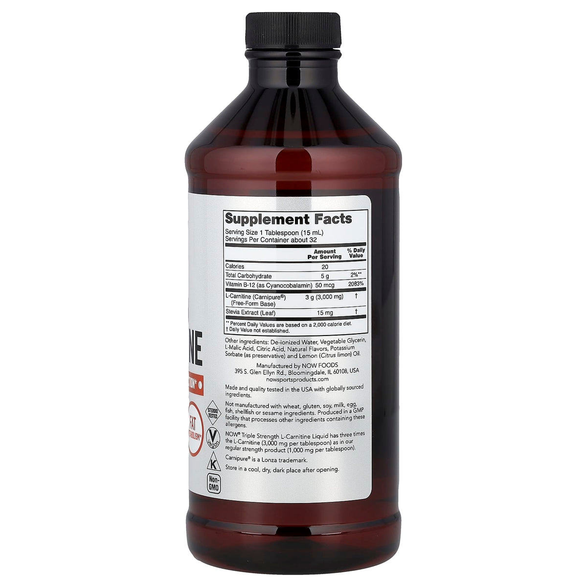 NOW Sports L-Carnitine Triple Strength 473 ml