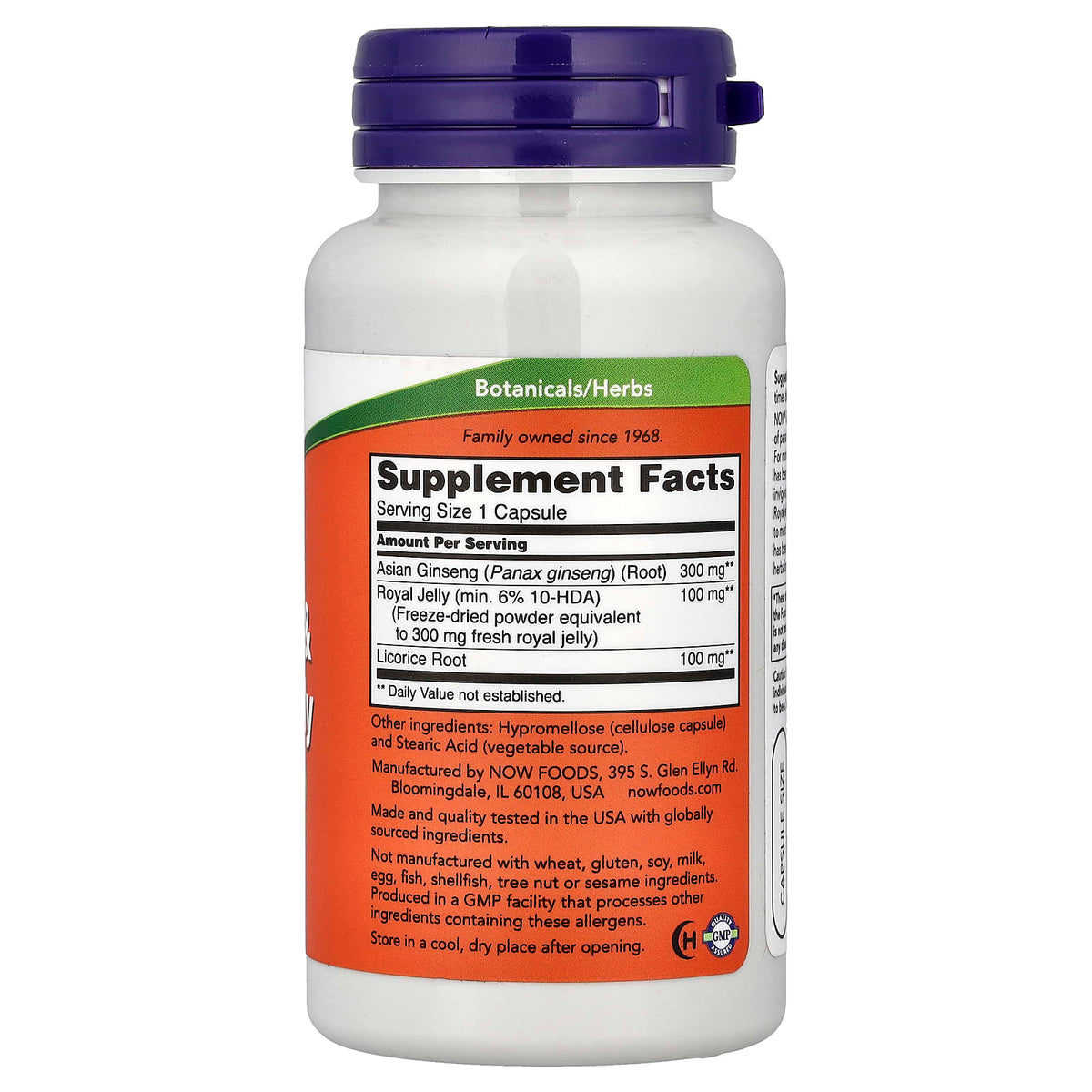 NOW Ginseng & Royal Jelly 90 Capsules