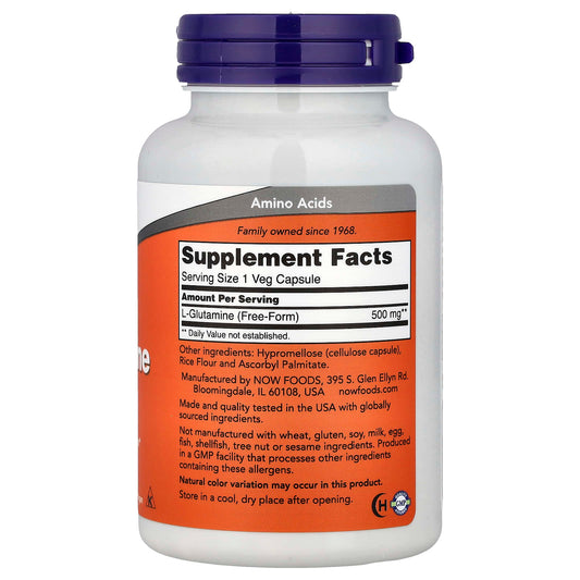 NOW L-Glutamine 500 mg 120 Capsules