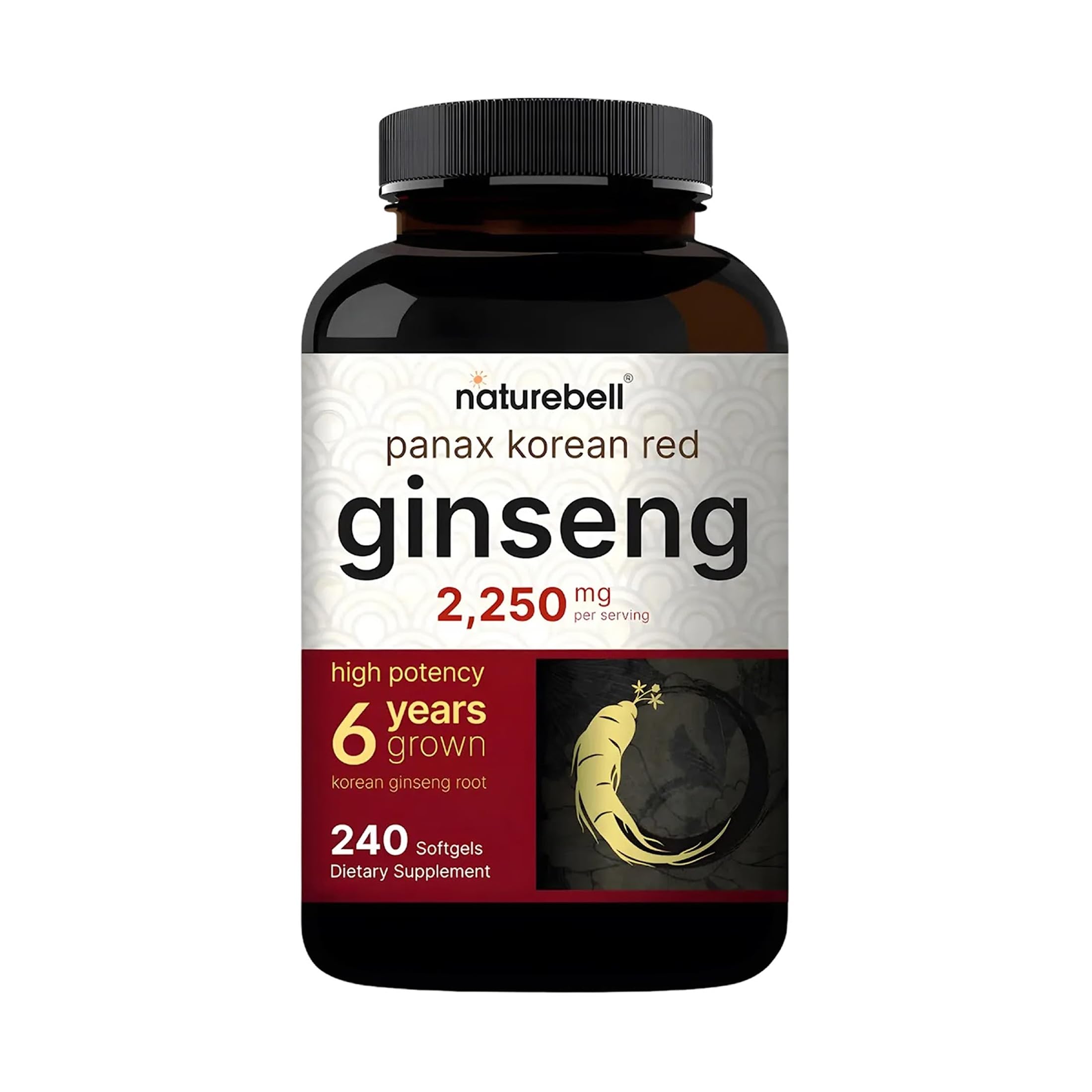 NatureBell Korean Red Ginseng 2250 mg 240 Softgels