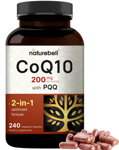 NatureBell CoQ10 with PQQ 200mg 240 Veggie Capsules