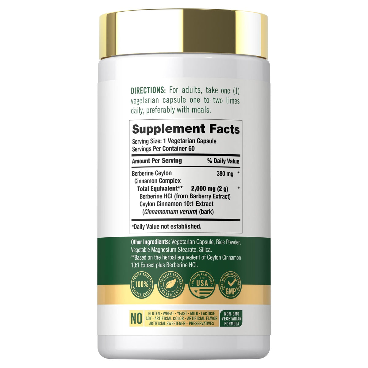 Carlyle Berberine with Ceylon Cinnamon 2000 mg 60 Capsules