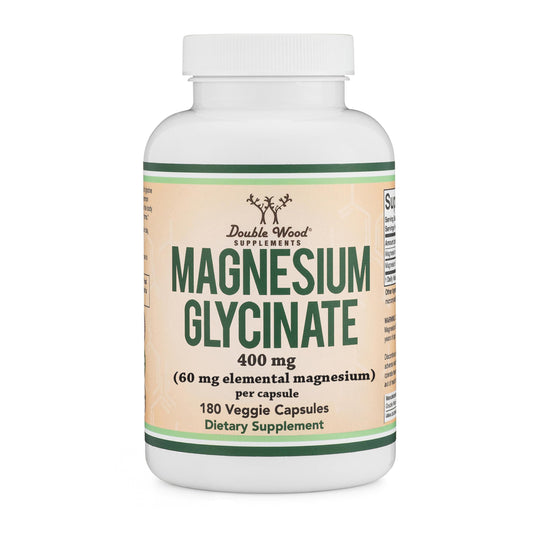 Double Wood Supplements Magnesium Glycinate 400mg 180 Capsules
