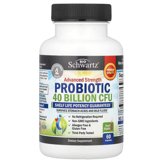 BioSchwartz, Advanced Strength Probiotic, 60 Capsules – بيوشوارتز، بروبيوتيك بقوة متقدمة، 60 كبسولة