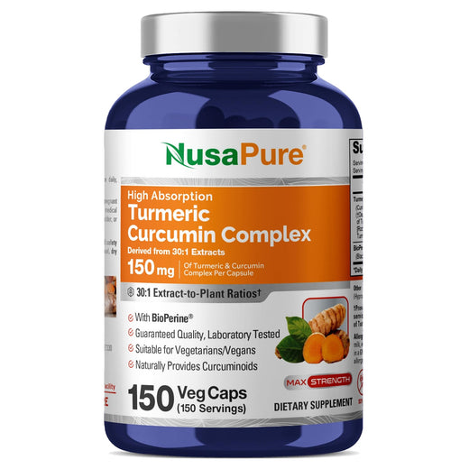 NusaPure Turmeric Curcumin Complex 4500 mg 150 Capsules