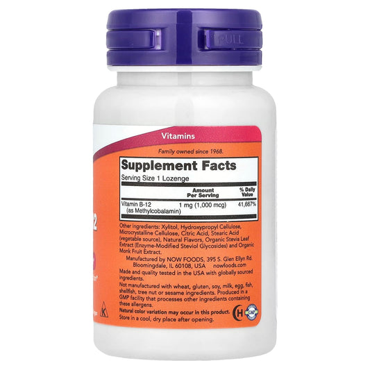 NOW Methyl B12 1000 mcg 100 Lozenges