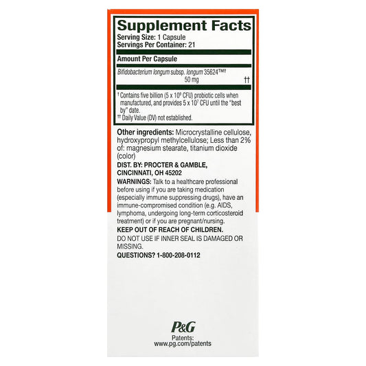 Align Probiotics Probiotic 50 mg 21 Capsules