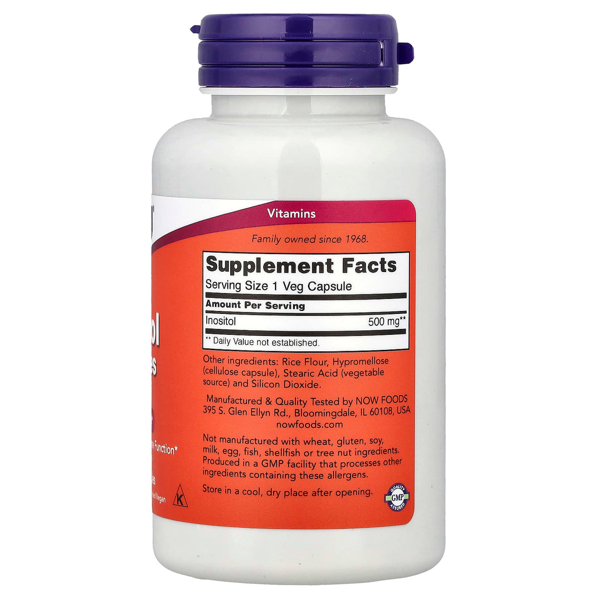 NOW Inositol 500 mg 100 Capsules