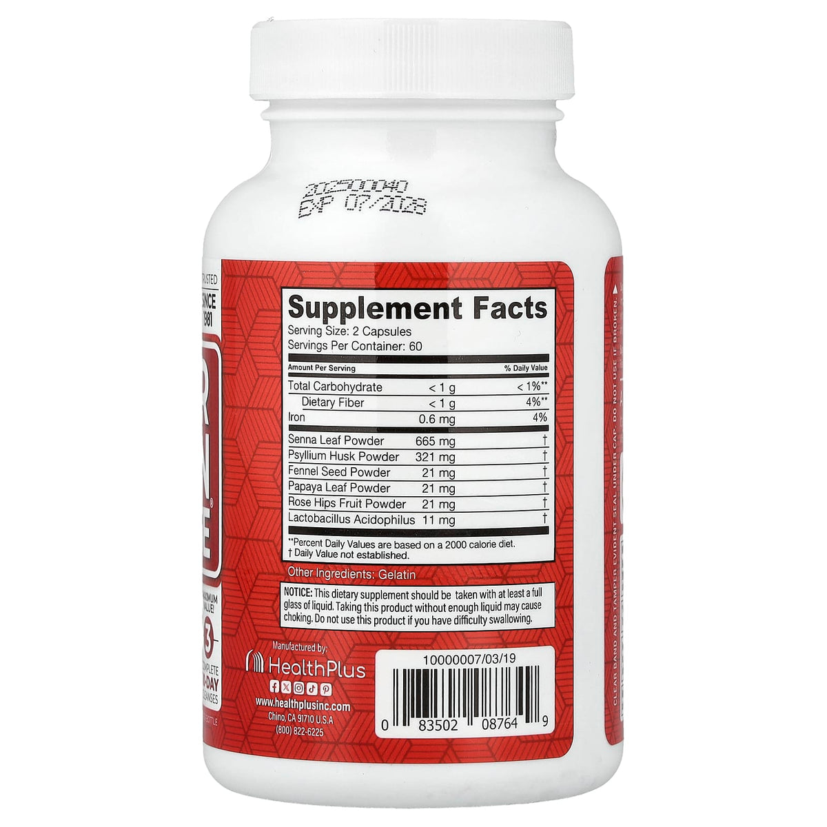 Health Plus Super Colon Cleanse 120 Capsules
