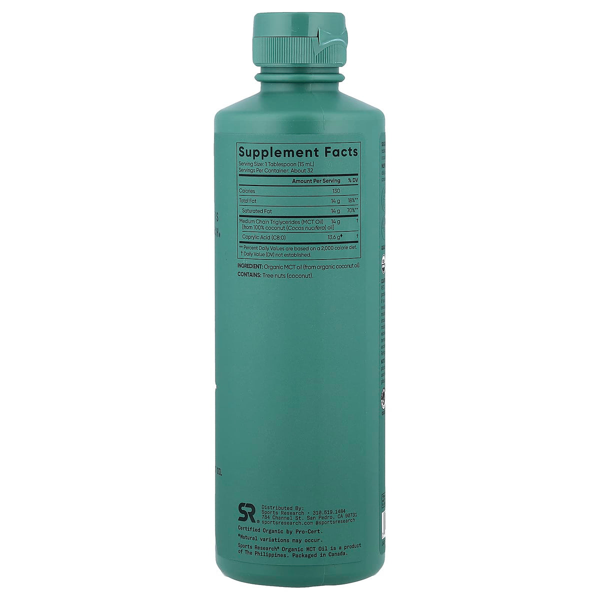 Sports Research MCT Oil Keto C8 473 ml