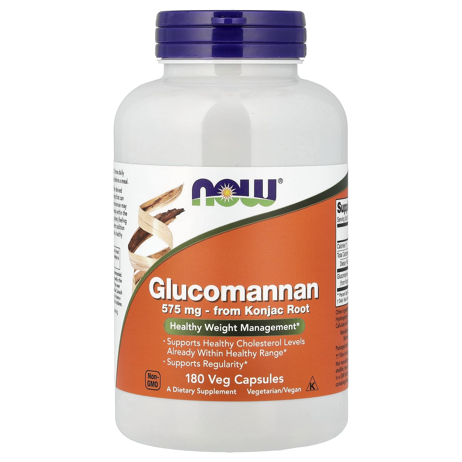 NOW Glucomannan 575 mg 180 Capsules