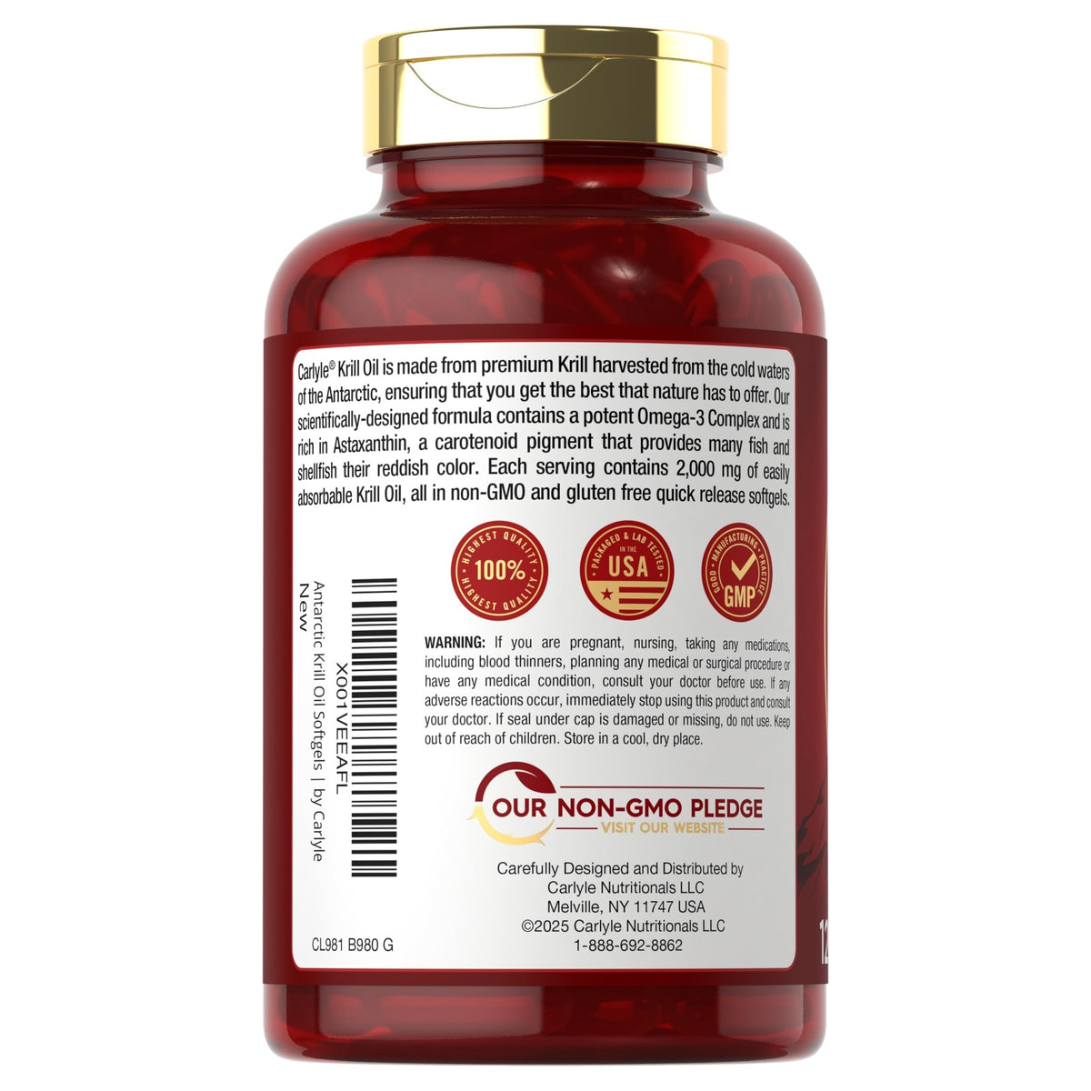 Carlyle Antarctic Krill Oil 2000mg 120 Softgels