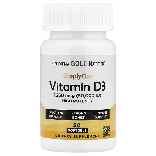 California Gold Nutrition, Vitamin D3 (50,000 IU), 50 Softgels – كاليفورنيا جولد نيوترشن، فيتامين د3 (50,000 وحدة)، 50 كبسولة