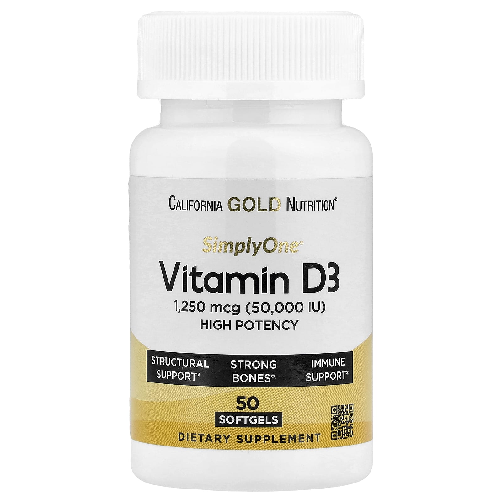 California Gold Vitamin D3 50000 IU 50 Softgels