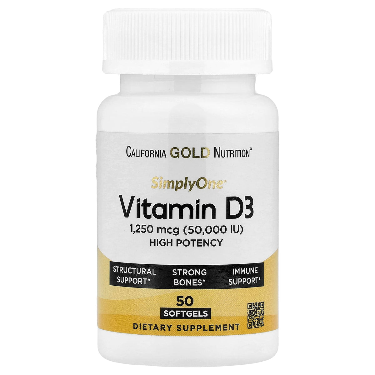 California Gold Vitamin D3 50000 IU 50 Softgels